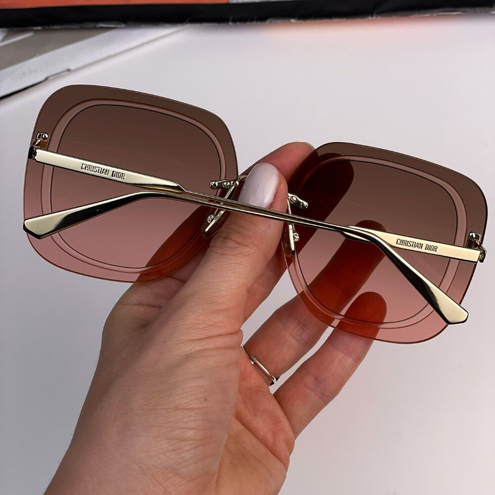 Dior ULTRADIOR SU B0F2 BRAND NEW Sunglasses Gold Brown Women Square Oversized - Picture 2 of 10